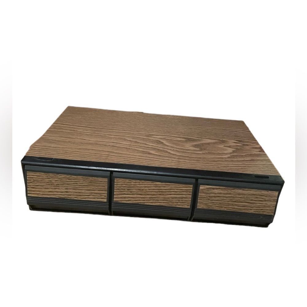 Used faux wood cassette case‎